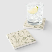 Rustikaler Kräutergarten Steinuntersetzer (Seitenansicht)