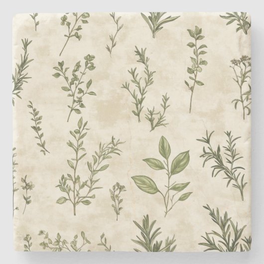 Rustikaler Kräutergarten Steinuntersetzer (Vorderseite)