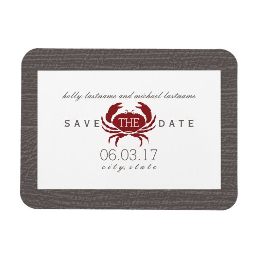 Rustikaler Krebs speichert das Datum-Magnet Magnet (Horizontal)