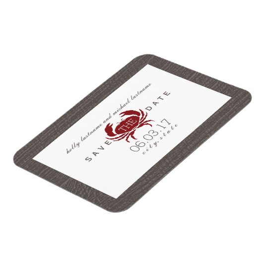 Rustikaler Krebs speichert das Datum-Magnet Magnet (Linke Seite)