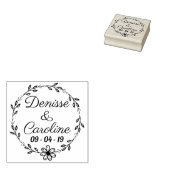 Rustikaler Kreis Verlasse Blume Save the Date Gummistempel (Stempel)