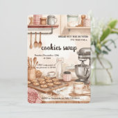 „Rustikaler Küchen-Cookie-Tausch“  Einladung (Stehend Vorderseite)