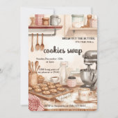 „Rustikaler Küchen-Cookie-Tausch“  Einladung (Vorderseite)