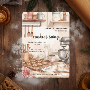 „Rustikaler Küchen-Cookie-Tausch“ Einladung