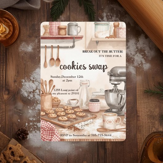 „Rustikaler Küchen-Cookie-Tausch“  Einladung