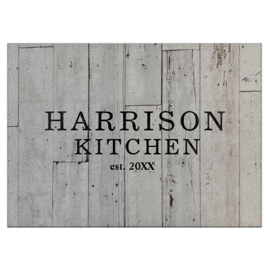 Rustikaler Küchenname Schneidebrett (Vorderseite)