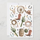 Rustikaler Kuhdruck Western Erste Rodeo 1. Geburts Einladung (Rückseite)