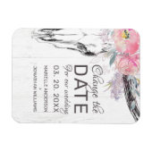 Rustikaler Kuhschädel Boho Blütenstaub Ändern das Magnet (Horizontal)