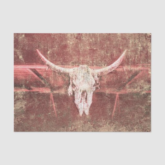 Rustikaler Kuhschädel Brown Beige Textur Grunge Seidenpapier (Vorderseite)