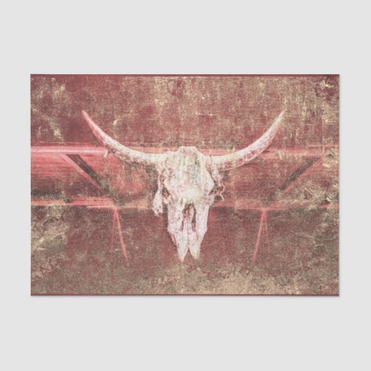 Rustikaler Kuhschädel Brown Beige Textur Grunge Seidenpapier (Vorderseite)