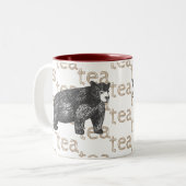 Rustikaler künstlerischer Tee Kaffee Schwarzer Bär Zweifarbige Tasse (Vorderseite Links)
