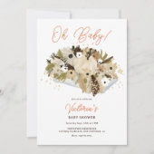 Rustikaler Kürbis blumenneutral Oh Babydusche Einladung (Vorderseite)