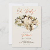 Rustikaler Kürbis blumenneutral Oh Babydusche Einladung (Vorderseite)