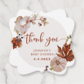 Rustikaler Kürbis danke: tag Geschenkanhänger (Vorderseite)