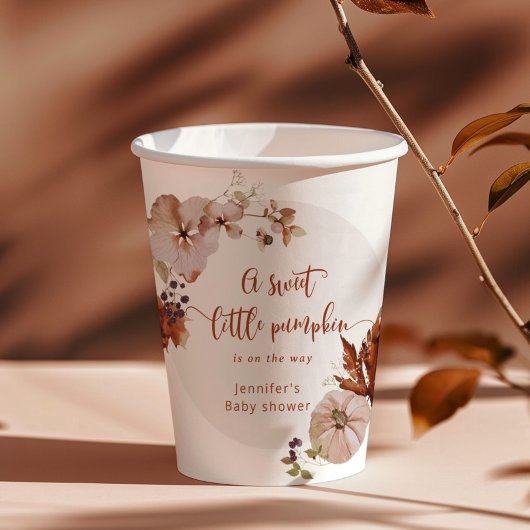 Rustikaler Kürbis danke: tag Pappbecher