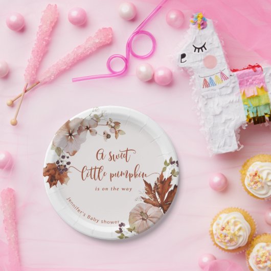 Rustikaler Kürbis danke: tag Pappteller (Party)