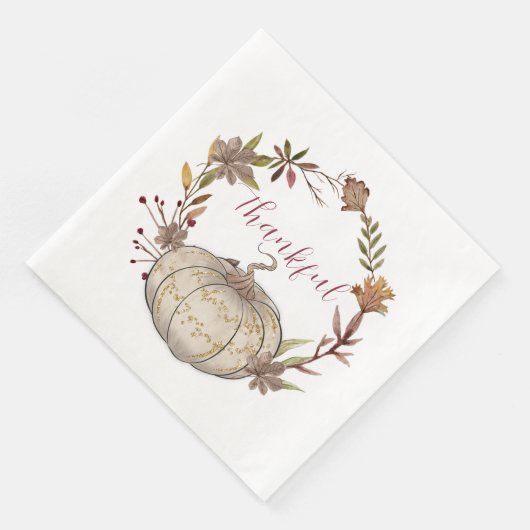 Rustikaler Kürbis Herbst und Erntedank Serviette (Ecke)