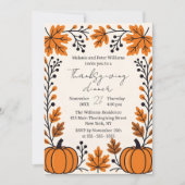 Rustikaler Kürbis Herbst Verliert Erntedank Dinner Einladung (Vorderseite)