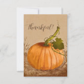 Rustikaler Kürbis Vintag Kariert dankbar Dankeskarte (Vorderseite)
