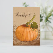 Rustikaler Kürbis Vintag Kariert dankbar Dankeskarte (Stehend Vorderseite)