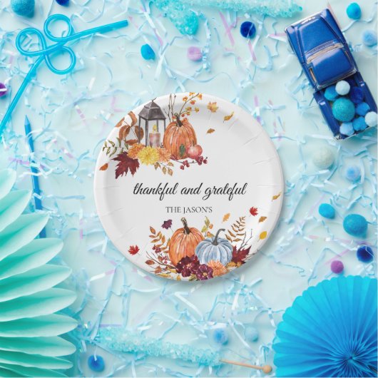 Rustikaler Kürbisfall Erntedank Papier Teller (Party)