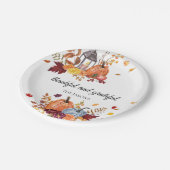 Rustikaler Kürbisfall Erntedank Papier Teller (Schrägansicht)