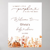 Rustikaler Kürbisfall Wiese Willkommen Poster (Vorne)