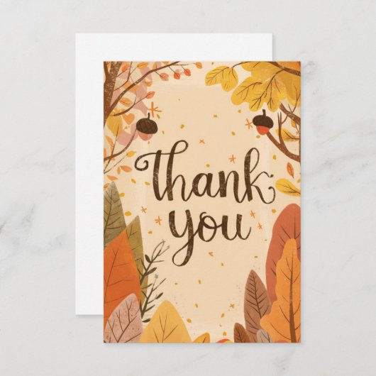 Rustikaler Kürbisherbst Dankeskarte (Vorne/Hinten)