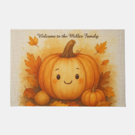 rustikaler Kürbisname Fußmatte