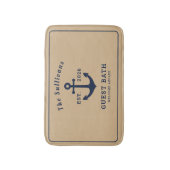 Rustikaler Küstenanker Navy Beige Benutzername Badematte (Vorderseite Vertikal)