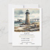Rustikaler KüstenLeuchtturm Seaside Beach UAWG Einladung (Vorderseite)