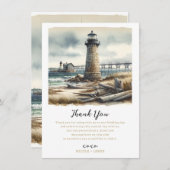 Rustikaler KüstenLeuchtturm Seaside Beach Vielen D Einladung (Vorne/Hinten)