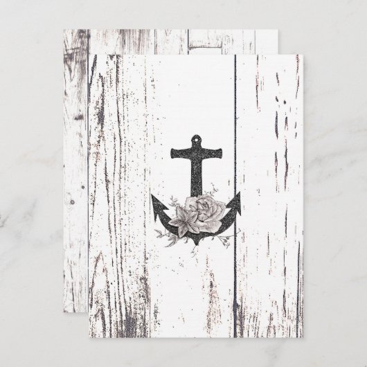 Rustikaler Küstenstrand von Holz Save the Date Ankündigungspostkarte (Vorne/Hinten)