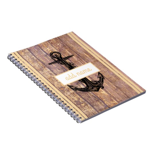 Rustikaler Küstenwachs Gelber Name Nautiker Notizblock (Rechte Seite)