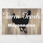 Rustikaler Landbau Frische Henne & Barnholz Lebensmitteletikett (Einzelnes Label)