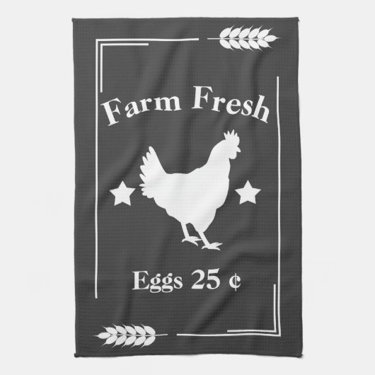 Rustikaler Landbau Frische Hühnereier Handtuch (Vertikal)
