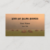 Rustikaler Landbauernhof Hay Bales Sunset Visitenkarte (Vorderseite)