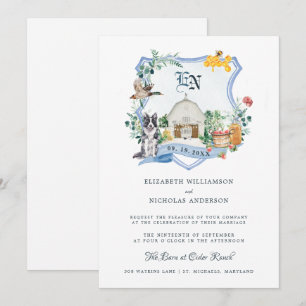 Rustikaler Landbetrieb   Barn Wedding Wappen Einladung