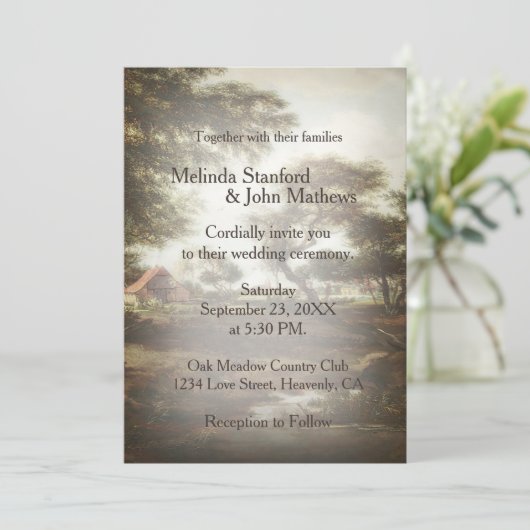 Rustikaler Landbetrieb Einladung (Stehend Vorderseite)