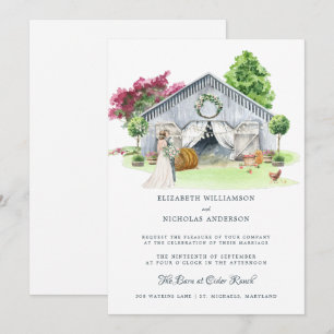 Rustikaler Landbetrieb   Elegant Barn Wedding Einladung