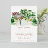 Rustikaler Landbetrieb | Elegant Barn Wedding Folieneinladung (Stehend vorne)