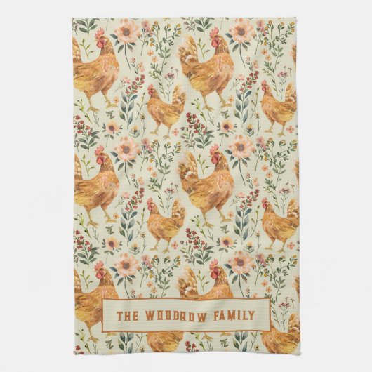 Rustikaler Landfamilienname Geschirrtuch (Vertikal)