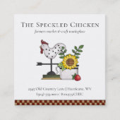 Rustikaler Landhühnerrooster QR-Bus Quadratische Visitenkarte (Vorderseite)