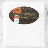 Rustikaler Landkreis Mason Jar Homemade Sweet Tee Ovaler Aufkleber (Tasche)