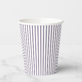 Rustikaler ländlicher violetter Pinstreifen-Stil Pappbecher