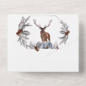 Rustikaler Landsteg Wasserfarbenfall Topaz All In One Einladung (Rückseite)