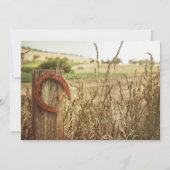 Rustikaler Landzaun und Einladung zur Hochzeit in  (Rückseite)