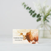 Rustikaler Langkornkuh-Sepia-Brauch Visitenkarte (Stehend Vorderseite)