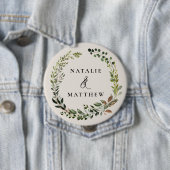 Rustikaler Laubkranz Herbst Winterhochzeit Party Button (Beispiel)