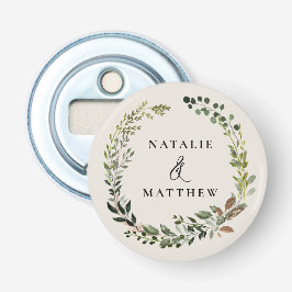 Rustikaler Laubkranz Herbst Winterhochzeit Party Flaschenöffner